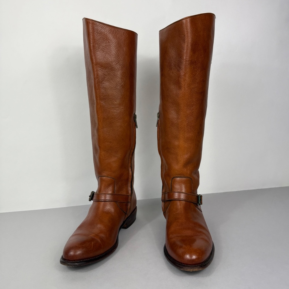 Frye Cognac Brown Leather Riding Boots - Picture 3 of 12
